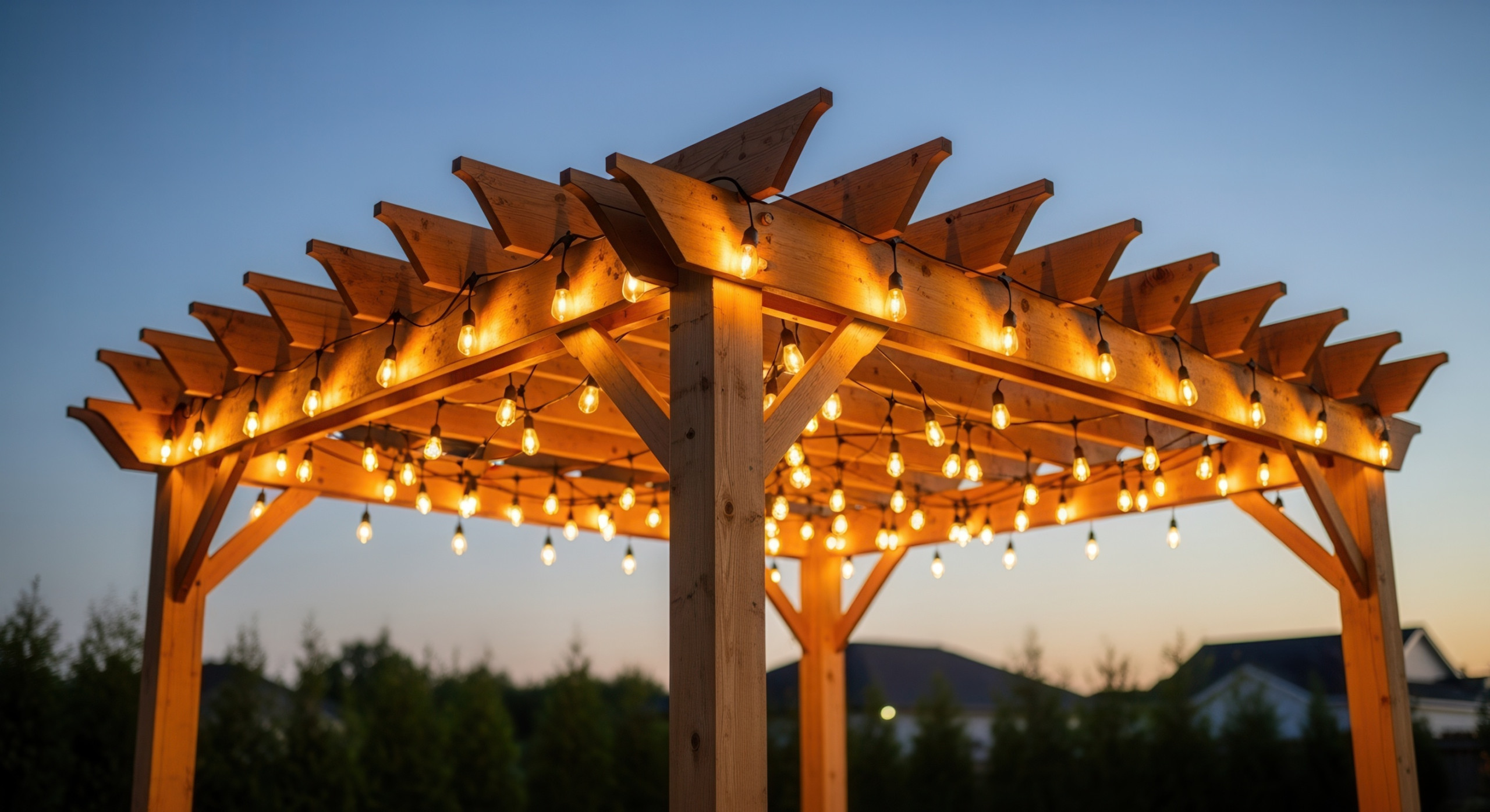 Add lighting to a Custom Installed Timber Pergola
